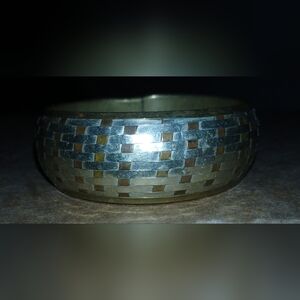 Silver and Brown Woven Bracelet